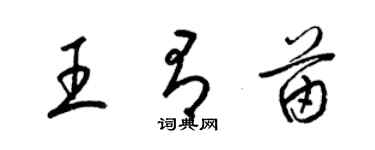 梁錦英王有苗草書個性簽名怎么寫