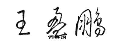 駱恆光王盈鵬草書個性簽名怎么寫