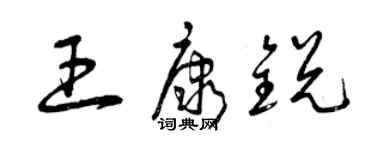 曾慶福王康銳草書個性簽名怎么寫