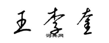 梁錦英王李奎草書個性簽名怎么寫