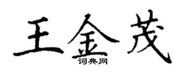 丁謙王金茂楷書個性簽名怎么寫