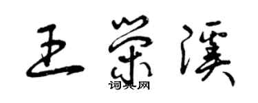 曾慶福王榮溪草書個性簽名怎么寫