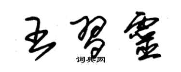 朱錫榮王習靈草書個性簽名怎么寫