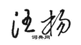 駱恆光汪楊草書個性簽名怎么寫