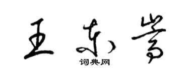 梁錦英王東嵩草書個性簽名怎么寫