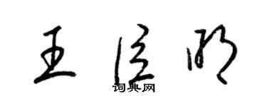 梁錦英王臣明草書個性簽名怎么寫