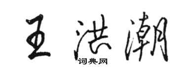 駱恆光王洪潮行書個性簽名怎么寫