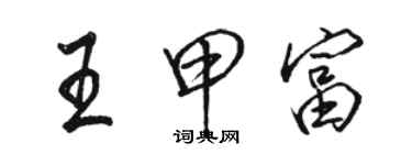 駱恆光王甲富行書個性簽名怎么寫