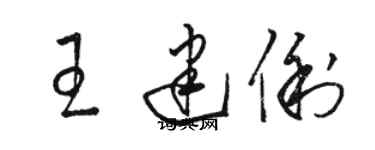 駱恆光王建俐草書個性簽名怎么寫