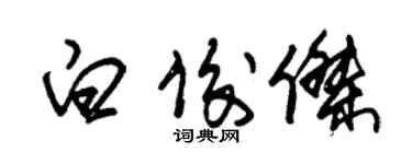 朱錫榮白俊傑草書個性簽名怎么寫