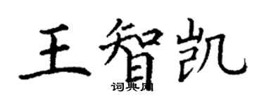 丁謙王智凱楷書個性簽名怎么寫