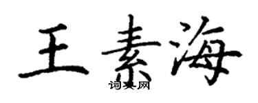 丁謙王素海楷書個性簽名怎么寫
