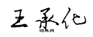 曾慶福王承化行書個性簽名怎么寫