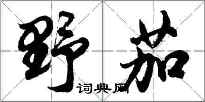 胡問遂野茄行書怎么寫