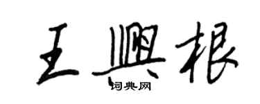 王正良王興根行書個性簽名怎么寫