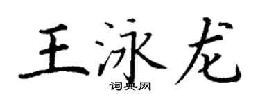 丁謙王泳龍楷書個性簽名怎么寫