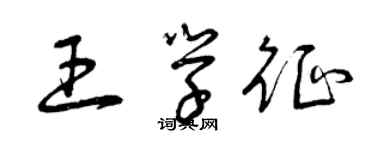 曾慶福王學征草書個性簽名怎么寫