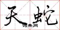 曾慶福天蛇行書怎么寫