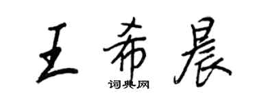 王正良王希晨行書個性簽名怎么寫