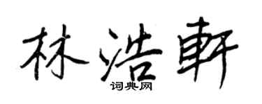 王正良林浩軒行書個性簽名怎么寫