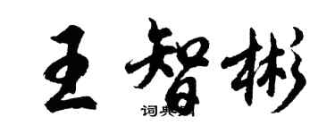 胡問遂王智彬行書個性簽名怎么寫