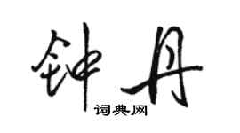 駱恆光鍾丹行書個性簽名怎么寫