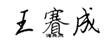 王正良王賽成行書個性簽名怎么寫