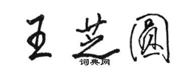 駱恆光王芝圓行書個性簽名怎么寫