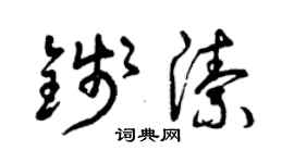 曾慶福錢潔草書個性簽名怎么寫