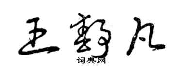 曾慶福王靜凡草書個性簽名怎么寫