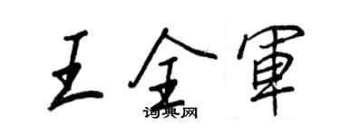 王正良王全軍行書個性簽名怎么寫