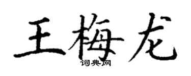 丁謙王梅龍楷書個性簽名怎么寫