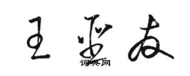 駱恆光王聖友草書個性簽名怎么寫