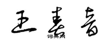 曾慶福王春音草書個性簽名怎么寫