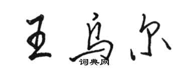 駱恆光王烏爾行書個性簽名怎么寫