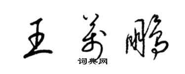 梁錦英王萬鵬草書個性簽名怎么寫
