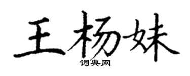 丁謙王楊妹楷書個性簽名怎么寫