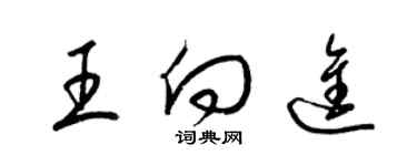 梁錦英王向進草書個性簽名怎么寫