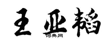 胡問遂王亞韜行書個性簽名怎么寫