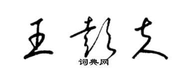 梁錦英王彭夫草書個性簽名怎么寫