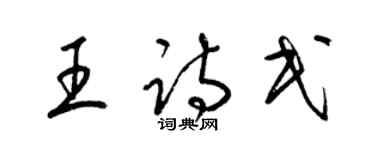 梁錦英王詩民草書個性簽名怎么寫