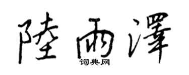 王正良陸雨澤行書個性簽名怎么寫