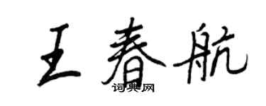 王正良王春航行書個性簽名怎么寫