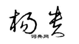 曾慶福楊貴草書個性簽名怎么寫