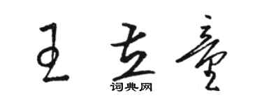 駱恆光王立童草書個性簽名怎么寫