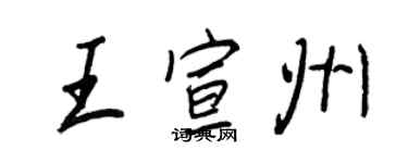 王正良王宣州行書個性簽名怎么寫