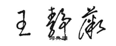 駱恆光王靜薇草書個性簽名怎么寫