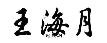 胡問遂王海月行書個性簽名怎么寫