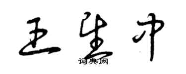 曾慶福王望中草書個性簽名怎么寫