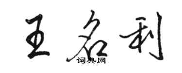 駱恆光王名利行書個性簽名怎么寫